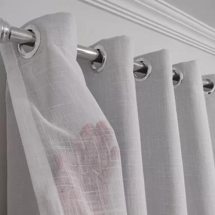 Imagem de Cortina Luxuosa Para Quarto Linho E Blackout 100% Com Ilhós