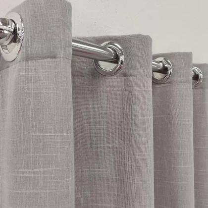 Imagem de Cortina Luxuosa Para Quarto Linho E Blackout 100% Com Ilhós