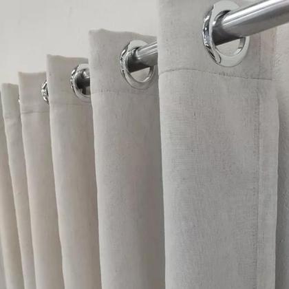Imagem de Cortina Luxuosa Para Quarto Linho E Blackout 100% Com Ilhós