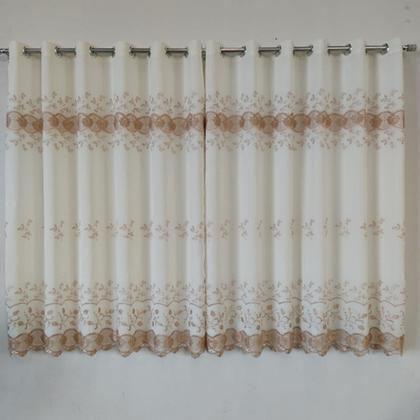 Imagem de Cortina Luxuosa Voil Guipir Com Forro Microfibra 3,00x1,80