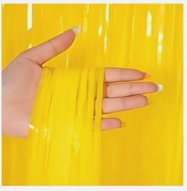 Imagem de Cortina NEON Painel Brilha LUZ NEGRA 1x2M Fita Franja Festa Decoração
