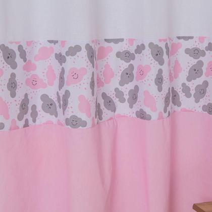 Imagem de Cortina Nuvenzinha 2m X 1,7m Quarto Do Bebe Menino Menina - Rosa
