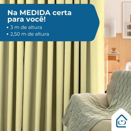 Imagem de Cortina Oxford 3,00 x 2,50m Para Quarto Sala Escritório Corta Luz Tecido Grosso Premium