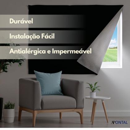 Imagem de Cortina Painel Blackout com Tira Autocolante para Sala Quarto Cozinha Fácil Instalação