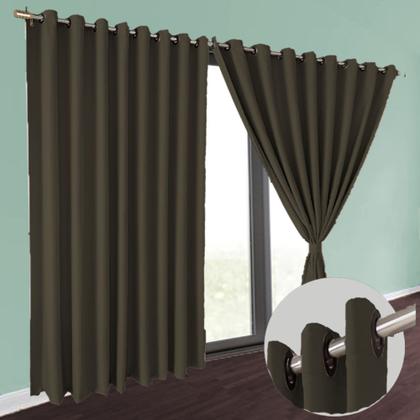 Imagem de cortina para apartamento Brenda corta luz 7,00 x 2,30 cinza