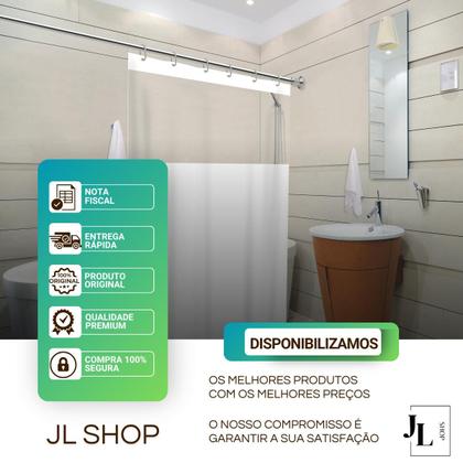 Imagem de Cortina Para Box Banheiro 100% Pvc Antimofo 1,38 X 1,98 Com Visor