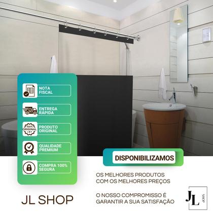 Imagem de Cortina Para Box Banheiro 100% Pvc Antimofo 1,38 X 1,98 Com Visor
