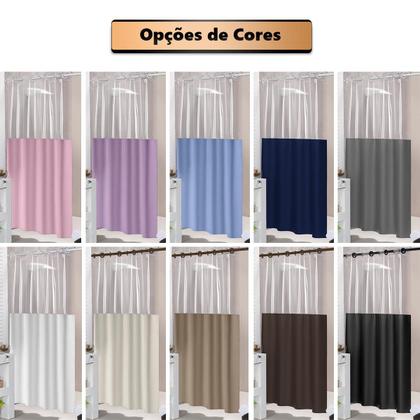Imagem de Cortina Para Box Banheiro 100% Pvc Antimofo Envio Imediato