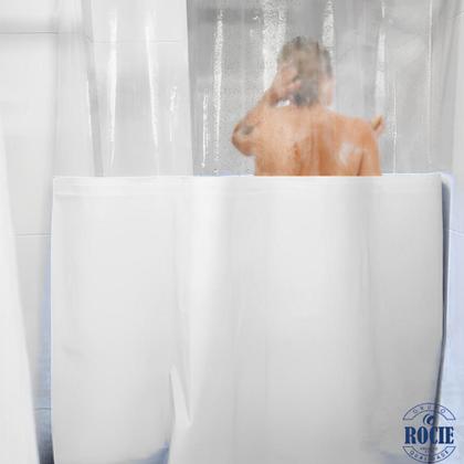 Imagem de Cortina Para Box De Banheiro Com Visor Transparente Ganchos 1,78X1,83M Coloridas Varidadas Wincy