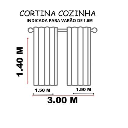Imagem de Cortina Para Cozinha 3,00 x 1,40 Várias Estampas