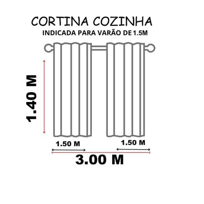 Imagem de Cortina Para Cozinha 3,00 x 1,40 Várias Estampas