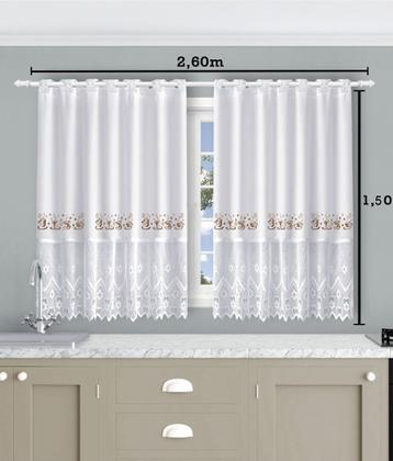 Imagem de Cortina Para Cozinha Com Estampas Desenhadas 2,60x1,50