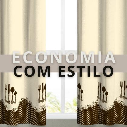 Imagem de Cortina Para Cozinha Estampada Tamanho 2,20x1,30 Oferta Mimo