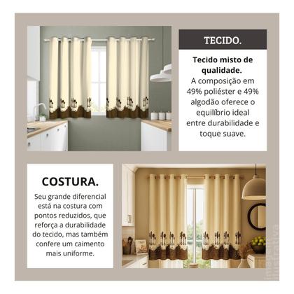 Imagem de Cortina Para Cozinha Estampada Tamanho 2,20x1,30 Oferta Mimo