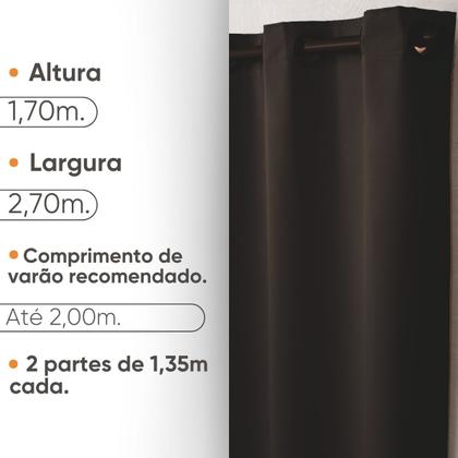Imagem de Cortina para Janela 2.70 x 1.70 Blackout de Luxo Corta Luz