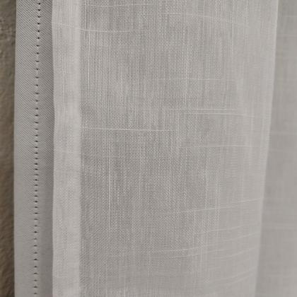 Imagem de Cortina Para Janela Sala Quarto De Voil Gaze De Linho Com Forro Blackout P/ Varão Alto Padrão 2,00x2,40