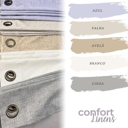 Imagem de Cortina Para Quarto Blackout em Tecido Linho 300x220cm 100% Bloqueio de Luz