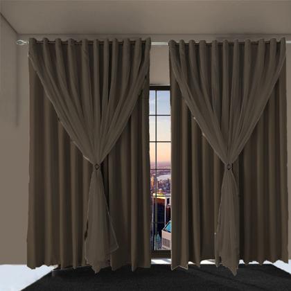 Imagem de cortina para quarto e sala blecaute Ana 6,00 x 2,30 cinza