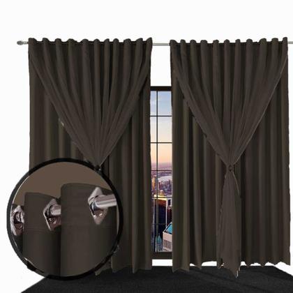 Imagem de cortina para quarto e sala blecaute Ana 6,00 x 2,30 cinza