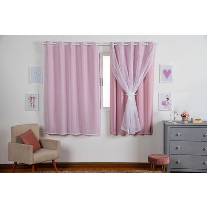 Imagem de Cortina Para Quarto Infantil 2.70x1.70 Tecido Blackout Liso