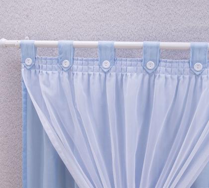 Imagem de Cortina para Quarto Infantil 2 Mts Voil e Forro Algodão
