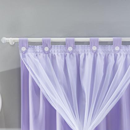 Imagem de Cortina para Quarto Infantil 2 Mts Voil e Forro Algodão