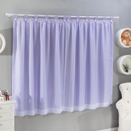 Imagem de Cortina para Quarto Infantil 2 Mts Voil e Forro Algodão