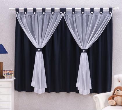 Imagem de Cortina para Quarto Infantil 2 Mts Voil e Forro Algodão