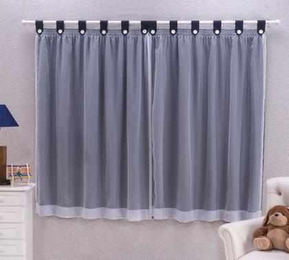 Imagem de Cortina para Quarto Infantil 2 Mts Voil e Forro Algodão