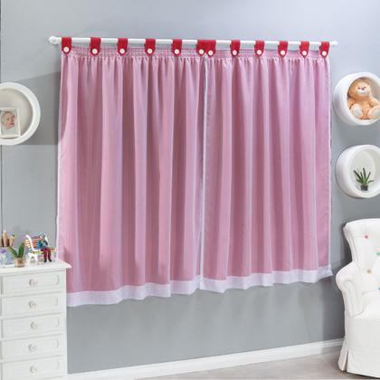 Imagem de Cortina para Quarto Infantil 2 Mts Voil e Forro Algodão