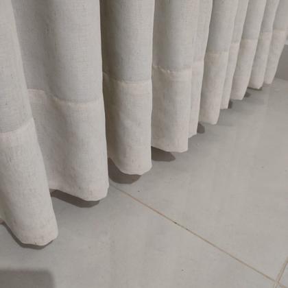 Imagem de Cortina Para Quarto/ Sala Trilho Suíço Duplo Linho+blackout 100% 10,00x2,90