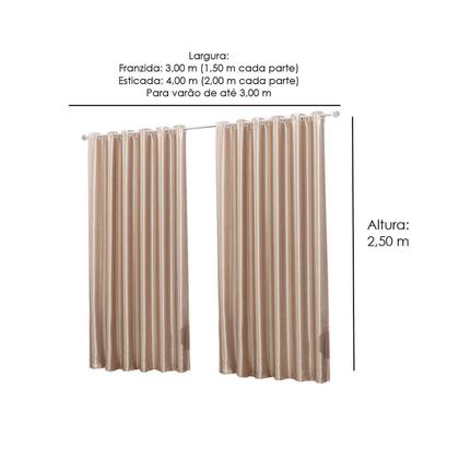 Imagem de Cortina para Sala de Quarto Blackout Embossed 300x250cm Filipinas Sultan