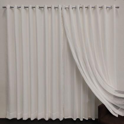 Imagem de Cortina Para Sala De Voil Linho Com Forro Luxo Alto Padrão 6,00x2,60