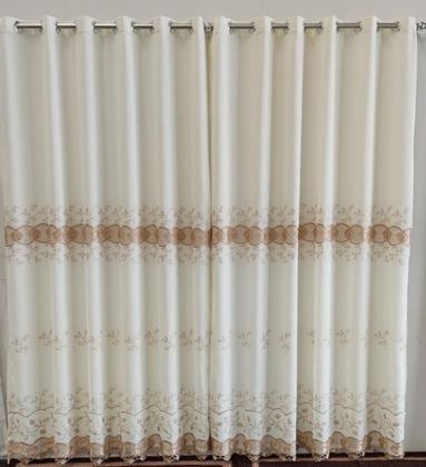 Imagem de Cortina Para Sala E Quarto Bordada De Voil Linho Gripir Com Forro Microfibra 3,00x2,30