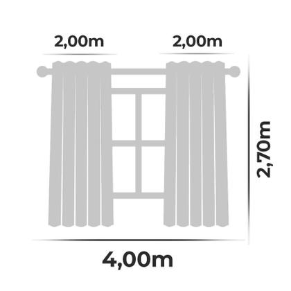 Imagem de Cortina Para Sala e Quarto Branca Lisa Em Tecido - 4 Metros