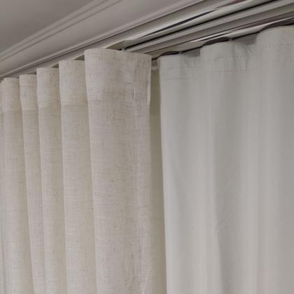 Imagem de Cortina Para Sala E Quarto Trilho Suíço Duplo Linho+blackout  6,00x2,70