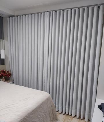 Imagem de Cortina Para Sala e Quarto Voil Gaze De Linho Com Forro blackout 100% Trilho Suíço Duplo 9,00x2,59