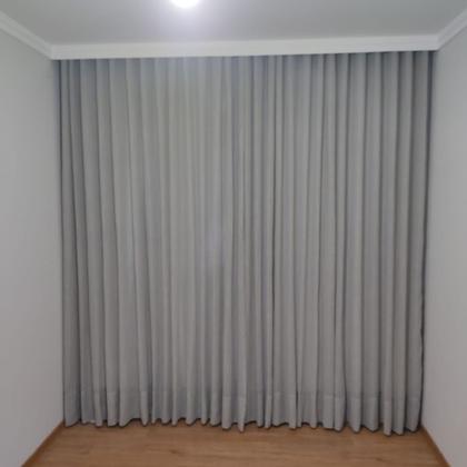 Imagem de Cortina Para Sala e Quarto Voil Gaze De Linho Com Forro blackout 100% Trilho Suíço Duplo 9,00x2,59