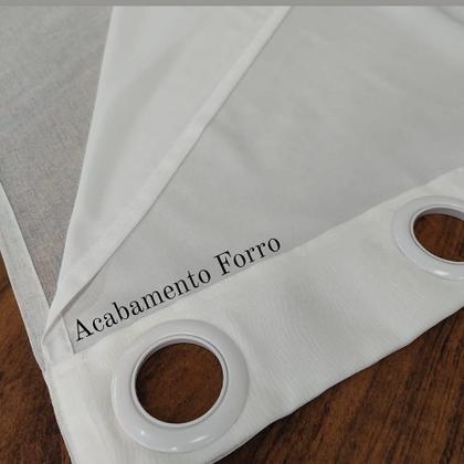 Imagem de Cortina Para Sala/Quarto Bordada Voal Com Forro Microfibra Leve 3,00x2,60