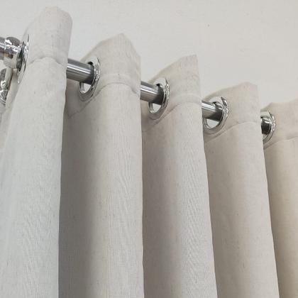Imagem de Cortina Para Sala Quarto Voil Gaze De  Linho Com Forro Blecaute Blackout 3,00x1,50