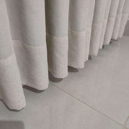 Imagem de Cortina Para Suíte Voil Gaze De Linho Com Forro Blackout Para Janela Quarto Sala 5,00x4,35