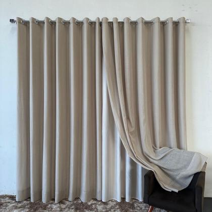 Imagem de Cortina Para Varão De Voil Linho Com forro Microfibra 6,00x2,60