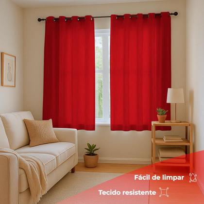 Imagem de Cortina Para Varão Tecido Rustico 1,60x2,60 Para Sala Quarto