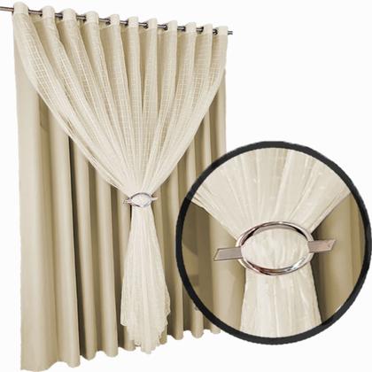 Imagem de cortina pé direito Fiori 5,00 x 4,00 tecido com voal branco