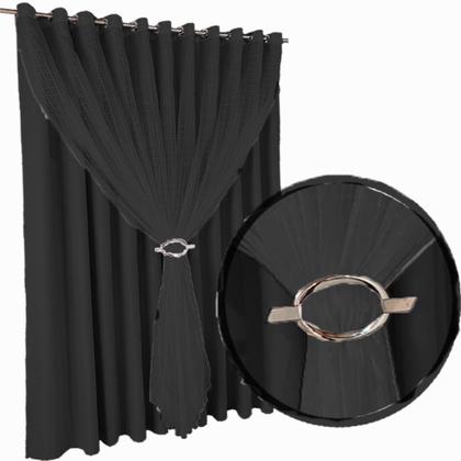 Imagem de cortina pé direito Fiori 5,00 x 4,00 tecido com voal branco