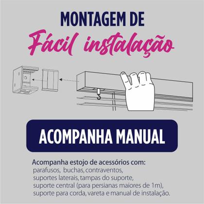 Imagem de Cortina Persiana para quarto cozinha escritório De pvc Horizontal 100x130cm