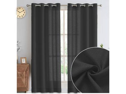 Imagem de Cortina Pra Sala 3,00 x 2,30 Com Varão Incluso Janela Tecido Rústico