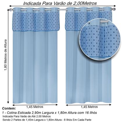 Imagem de Cortina Quarto Bebê Infantil 2,90x1,80 Menino E Menina Estampada Lisa