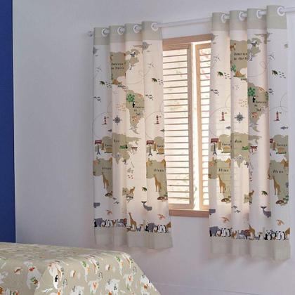 Imagem de Cortina Quarto Infantil Santista Menino 2,00 x 1,80 Maps