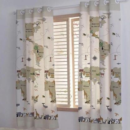 Imagem de Cortina Quarto Infantil Santista Menino 2,00 x 1,80 Maps